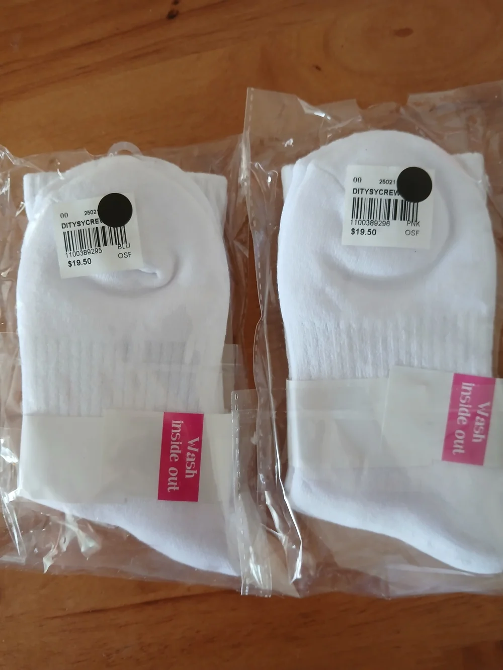 Darling White Ribbed Kids Socks with Peach and Blue Floral Bands